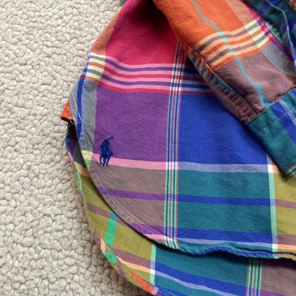 Polo Ralph Lauren Shirt Mens S Multicolor Plaid Classic Fit Button Down Pony